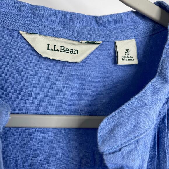 L.L. Bean blue button down dress 100% Linen Size 20 Petite - Picture 8 of 14